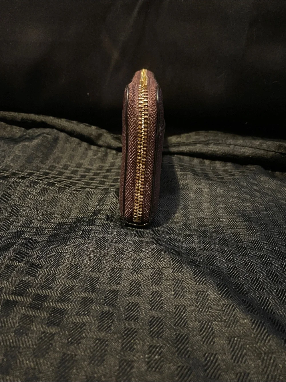 Coach Pebbled Zip Around Wallet — Plum/ like new